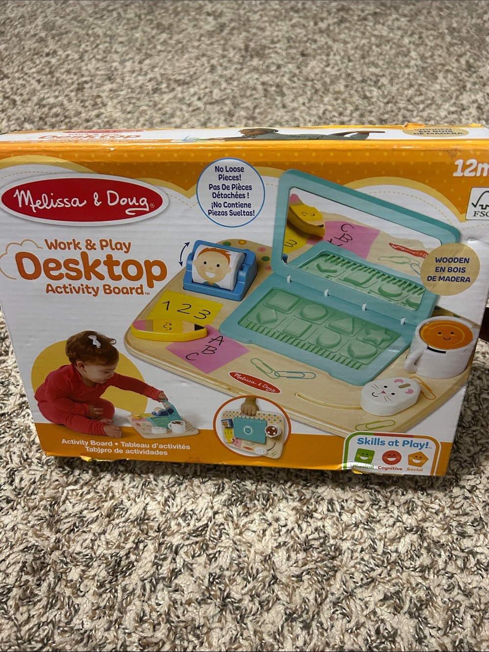 Melissa & Doug Desktop Activity Board - Mint Green & Yellow